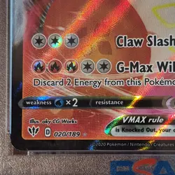 2020 Pokemon SWSH Darkness Ablaze Charizard VMAX #020/189 PSA 10 - Image 4