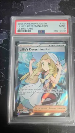 Lillie's Determination Mega Evolution Holo Card 169/132 ME01 Rare Pokemon PSA 9 - Image 1