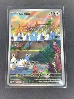 Pokemon TCG Swablu 213/182 Paradox Rift Holo Illus Rare - Image 1