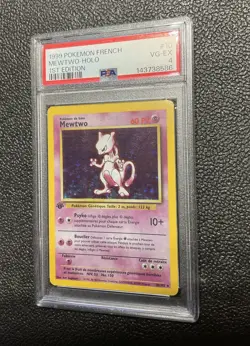 1999 Pokemon FRENCH 1st Edition Base Set Mewtwo Holo 10/102 PSA 4 Card Vintage - Image 1