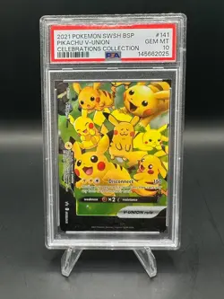 2021 POKEMON SWSH BLACK STAR PROMO #141 PIKACHU V-UNION PSA 10 - Image 1