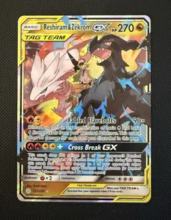 Pokemon TCG Reshiram & Zekrom GX 157/236 Tag Team - Cosmic Eclipse - NM - Image 1