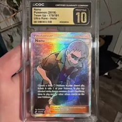 Pokemon TCG Nanu Sun & Moon Team Up FA Ultra Rare Holo 179 CGC Pristine 10 POP3 - Image 1