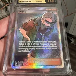 Pokemon TCG Nanu Sun & Moon Team Up FA Ultra Rare Holo 179 CGC Pristine 10 POP3 - Image 2