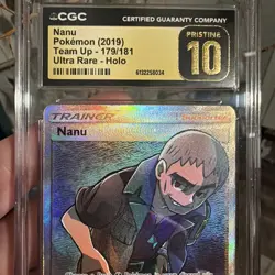 Pokemon TCG Nanu Sun & Moon Team Up FA Ultra Rare Holo 179 CGC Pristine 10 POP3 - Image 5