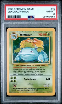 POKEMON GAME 1999 #15 VENUSAUR-HOLO PSA 8 BRAND NEW CERT - Image 1