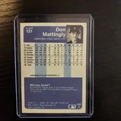 1984 Fleer Don Mattingly #131 Rookie Card New York Yankees Mint Sharp Corners - Image 2