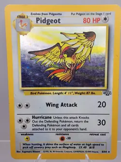 Pokemon TCG Pidgeot Jungle 8/64 Holo Unlimited Holo Rare — Moderately Played - Image 1