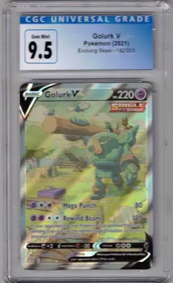 2021 POKEMON 182/203 GOLURK V ULTRA RARE HOLO EVOLVING SKIES CGC 9.5 - Image 1