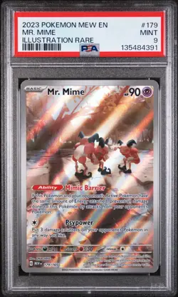 2023 Pokemon SV 151 Mr. Mime Illustration Rare PSA 9 Mint #179/165 - Image 1