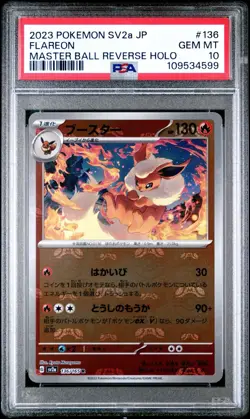 2023 Pokemon Flareon Master Ball Reverse Holo #136 PSA 10 - Image 1
