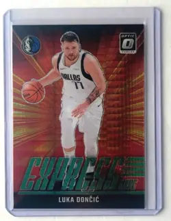 Panini Donruss Optic Express Lane Luka Doncic #6 Green Hyper Prizm Mavericks /2… - Image 1