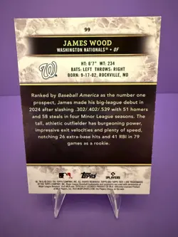 🔥 2025 Topps Tier One James Wood RC Blue Foil /125 Washington Nationals 🔥 - Image 2