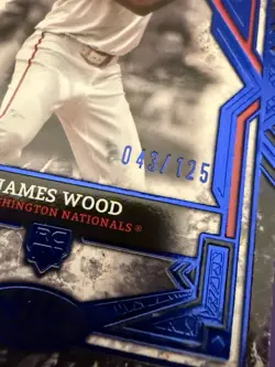 🔥 2025 Topps Tier One James Wood RC Blue Foil /125 Washington Nationals 🔥 - Image 3