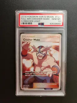 2018 Pokemon Sun And Moon Crasher Wake Full Art Forbidden Light 129/131 PSA 10 - Image 1