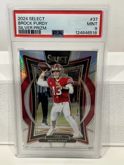 2024 Panini Select BROCK PURDY Silver Prizm PSA MINT 9 #37 San Francisco 49ers - Image 1