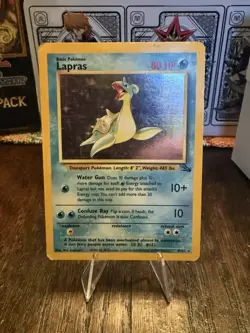 1999 Pokemon Lapras 10/62 Fossil Holo Rare Unlimited (MP) - Image 1