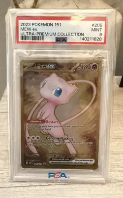 2023 POKEMON 151 ULTRA-PREMIUM COLLECTION #205 MEW EX PSA 9 METAL CARD - Image 1