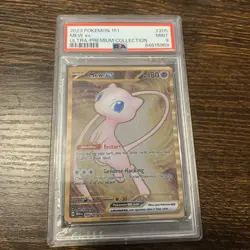 PSA MINT 9 - 2023 POKEMON 151 ULTRA-PREMIUM COLLECTION 205 Metal Gold MEW ex - Image 1