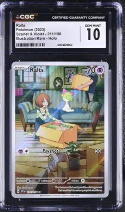 GEM MT 10 CGC Ralts Illustration Rare Pokemon SV01: Scarlet & Violet #211 - Image 1