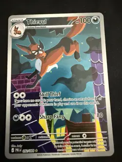 Thievul 92/084 English Pokemon Pitch Black 2026 Illustration Rare Full Art Mint - Image 2