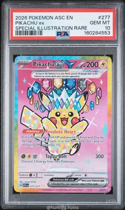 Pikachu EX 277 PSA 10 Ascended Heroes Alt Art Pokemon - Image 1