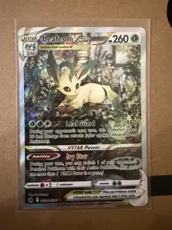 Pokemon TCG Leafeon VSTAR GG35/GG70 Crown Zenith: Galarian Gallery Holo Card - Image 1