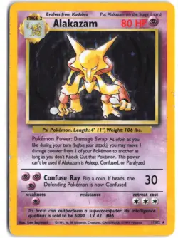 Alakazam 1/102 Holo Holo Rare Base Set Unlimited Pokemon Holo - Image 1