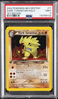 2002 POKEMON NEO DESTINY 1ST EDITION #11 DARK TYRANITAR-HOLO PSA 9 - Image 1