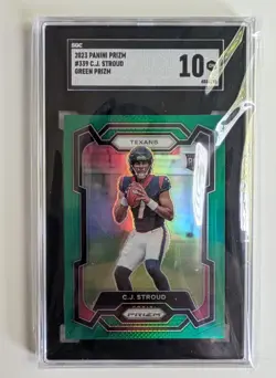 2023 Panini Prizm CJ Stroud #339 Green Prizm Rookie SGC 10 Gem Mint - Image 1