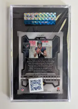 2023 Panini Prizm CJ Stroud #339 Green Prizm Rookie SGC 10 Gem Mint - Image 2