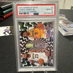 Donruss 2024 Donruss Optic Optical Illusions #2 LeBron/Bronny PSA 10 - Image 1