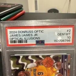 Donruss 2024 Donruss Optic Optical Illusions #2 LeBron/Bronny PSA 10 - Image 2