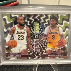 Donruss 2024 Donruss Optic Optical Illusions #2 LeBron/Bronny PSA 10 - Image 3