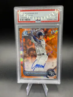 2022 Bowman Chrome Sapphire Curtis Mead 1st RC ROOKIE ORANGE AUTO #/25 PSA 10 SP - Image 1