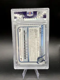 2022 BOWMAN CHROME Draft Curtis Mead 1st RC ROOKIE TRUE ORANGE AUTO #/25 PSA 10 - Image 2