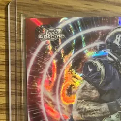 2025 Topps Chrome Cosmic Omarion Hampton Supernova Red Flare Refractor /5 Rookie - Image 2