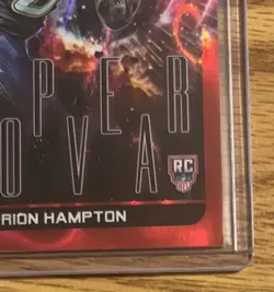 2025 Topps Chrome Cosmic Omarion Hampton Supernova Red Flare Refractor /5 Rookie - Image 4