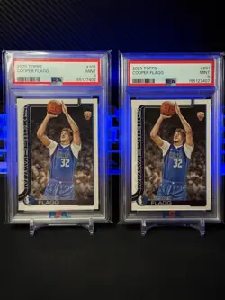 2025 Topps NBA Lot of 2 Cooper Flagg RC #201 Two PSA 9 💎 (BRAND NEW SLABS) - Image 1