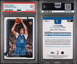 2025 Topps NBA Lot of 2 Cooper Flagg RC #201 Two PSA 9 💎 (BRAND NEW SLABS) - Image 4