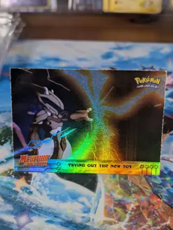 Topps Pokemon Mewtwo Strikes Back Movie Animation Rainbow Mewtwo #7 Holo 1998 🌈 - Image 1