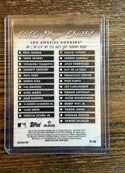 🔥SHOHEI OHTANI 2026 Topps Finest Team Finest Refractor #TF-15 Dodgers 💥 - Image 2