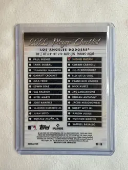 🔥SHOHEI OHTANI 2026 Topps Finest Team Finest Refractor #TF-15 Dodgers 💥 - Image 3