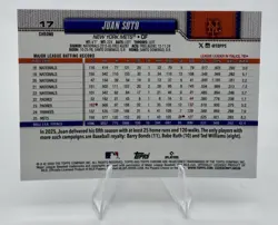 Topps Chrome 2026 Juan Soto #17 New York Mets Serial Numbered /30 - Image 2