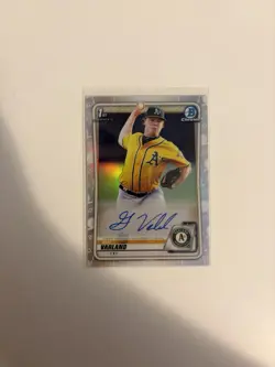 Gus Varland 2020 Bowman Chrome 1st Refractor Auto #CPA-GV /499 Oakland A's - Image 1