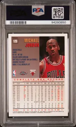 1997 Topps Chrome #123 - MICHAEL JORDAN - PSA 8 Refractor (Centered MUST SEE) - Image 2