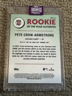 2025 Topps Archives Signature Series Autograph Pete Crow-Armstrong #D 48/50 - Image 2