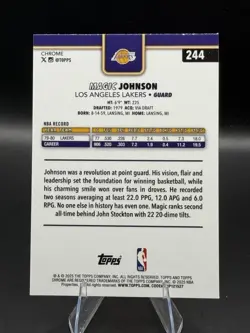 Magic Johnson 2025-26 Topps Chrome Pulsar Refractor #244 Los Angeles Lakers - Image 2