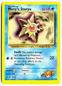 Misty's Staryu 90/132 Common Gym Heroes Pokemon Unlimited HP - Image 1