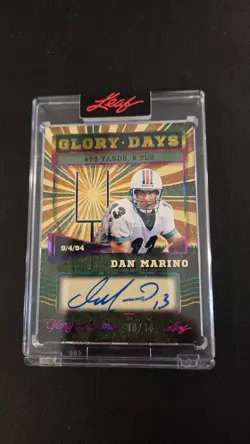 Dan Marino Auto #10/10 2025 Leaf Glory Days SSP Glory Of The Game - Image 1